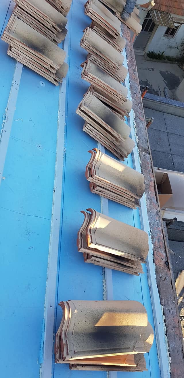 Preparação e assentamento de telha em obra